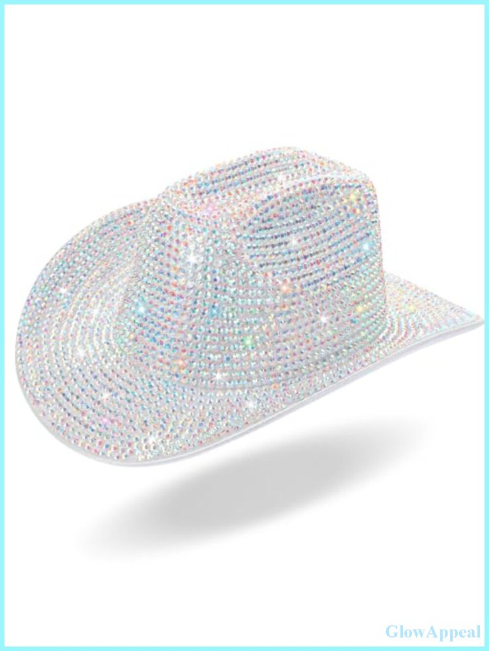 Rhinestone Cowgirl Hat with Diamond Fringe, Costume Hat for Party, One Size